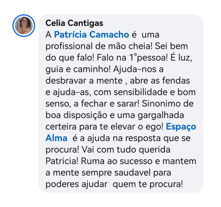 Home Feedback Cliente Patrícia Camacho